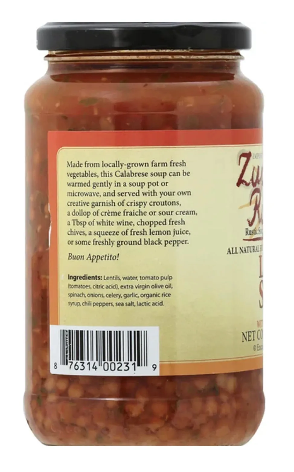 Zuppa Rustica Lentil Soup (4-Jars)